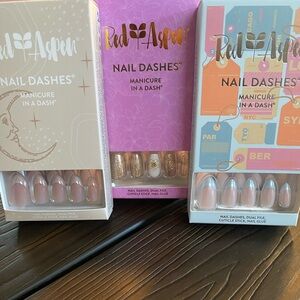 Nail Dashes, medium length, 3 sets. Brand new in boxes.